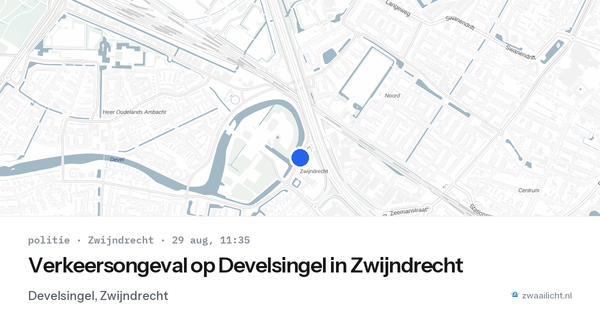 Verkeersongeval op Develsingel in Zwijndrecht — 29 aug 2026
