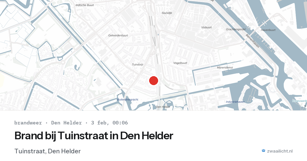 Brand bij Tuinstraat in Den Helder — 2 feb 2026