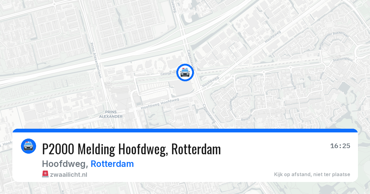 P2000 Melding Hoofdweg, Rotterdam — 18 jun 2026
