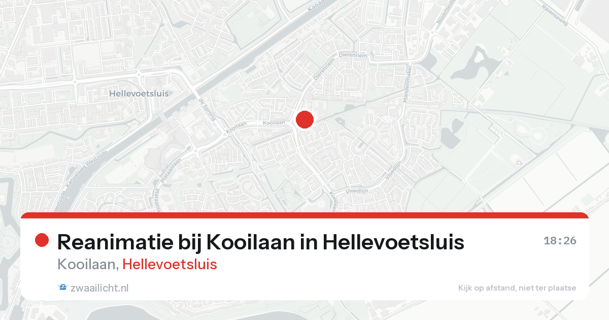 Reanimatie bij Kooilaan in Hellevoetsluis — 15 aug 2026