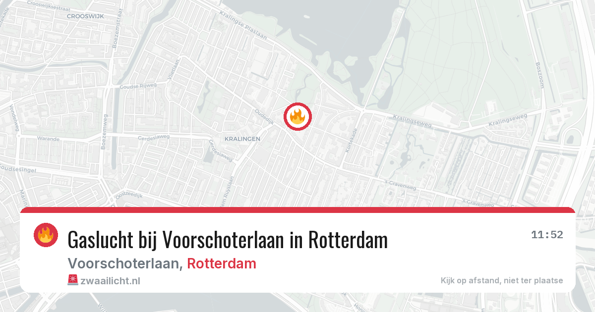 Gaslucht bij Voorschoterlaan in Rotterdam — 16 jun 2026