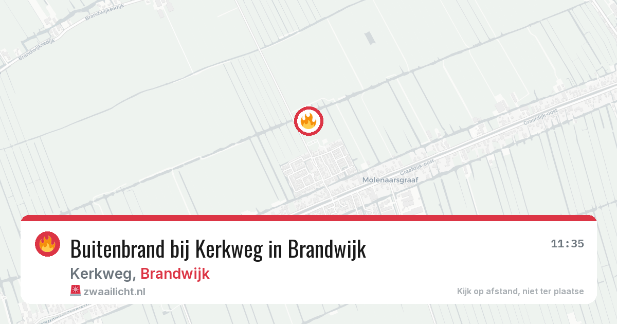 Buitenbrand bij Kerkweg in Brandwijk — 29 mei 2026