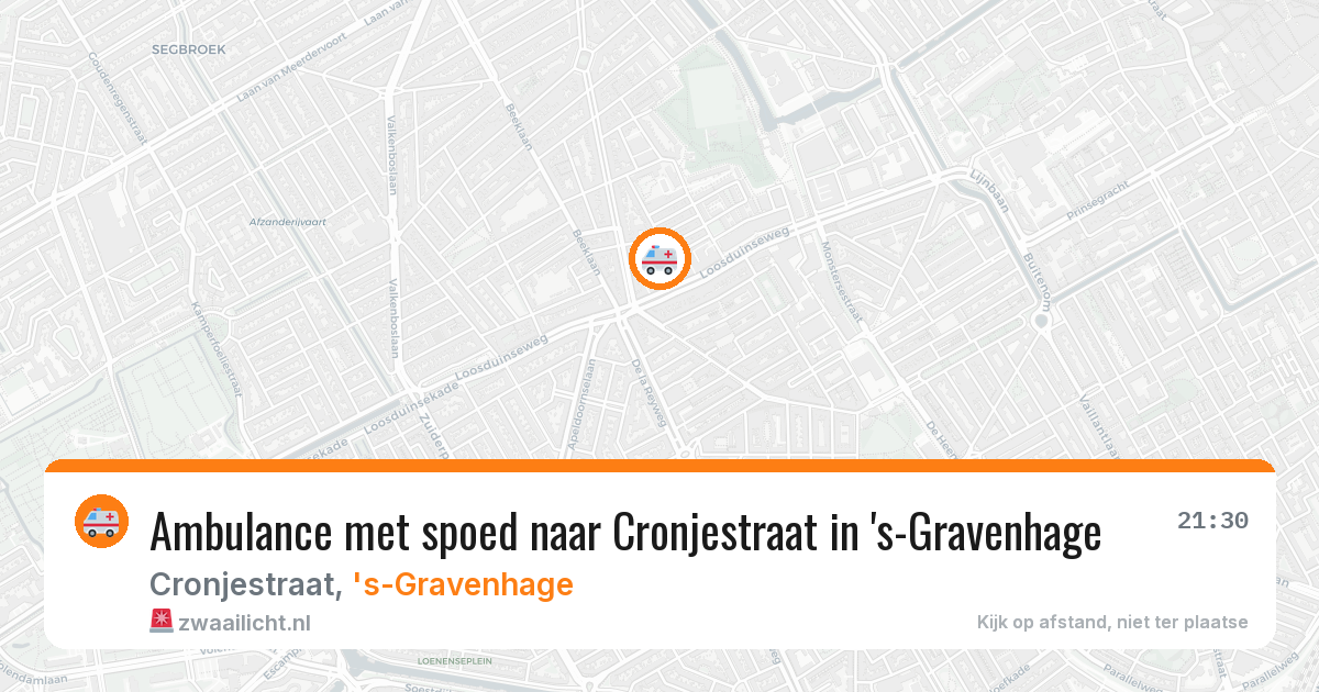 Ambulance met spoed naar Cronjestraat in 's-Gravenhage — 6 aug 2026