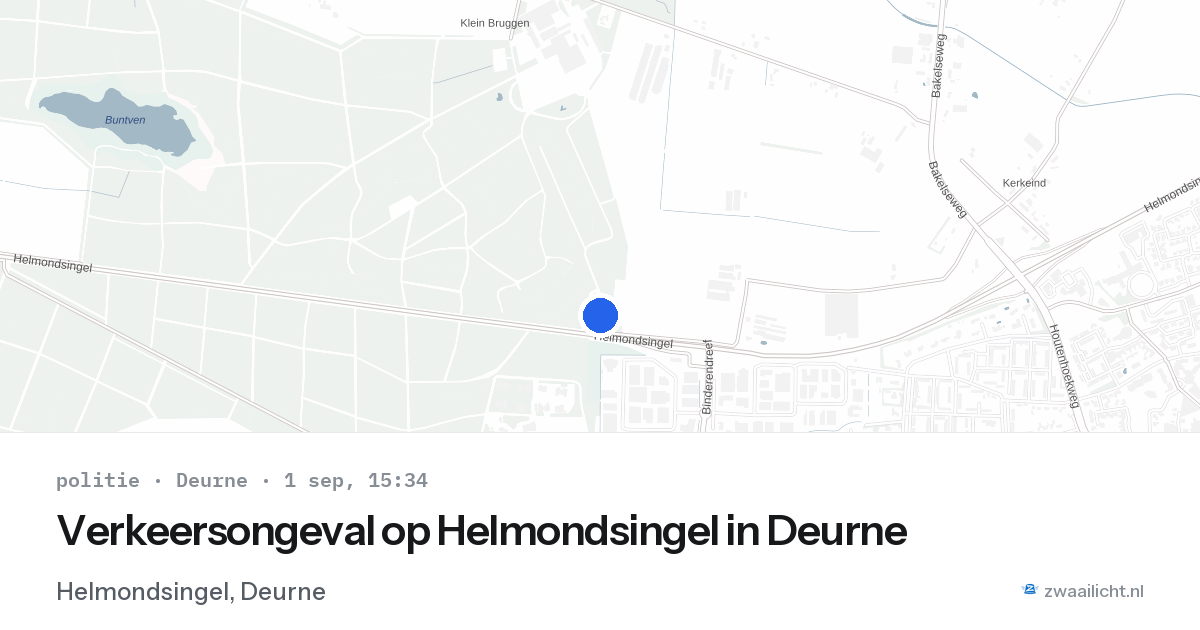 Verkeersongeval op Helmondsingel in Deurne — 1 sep 2026