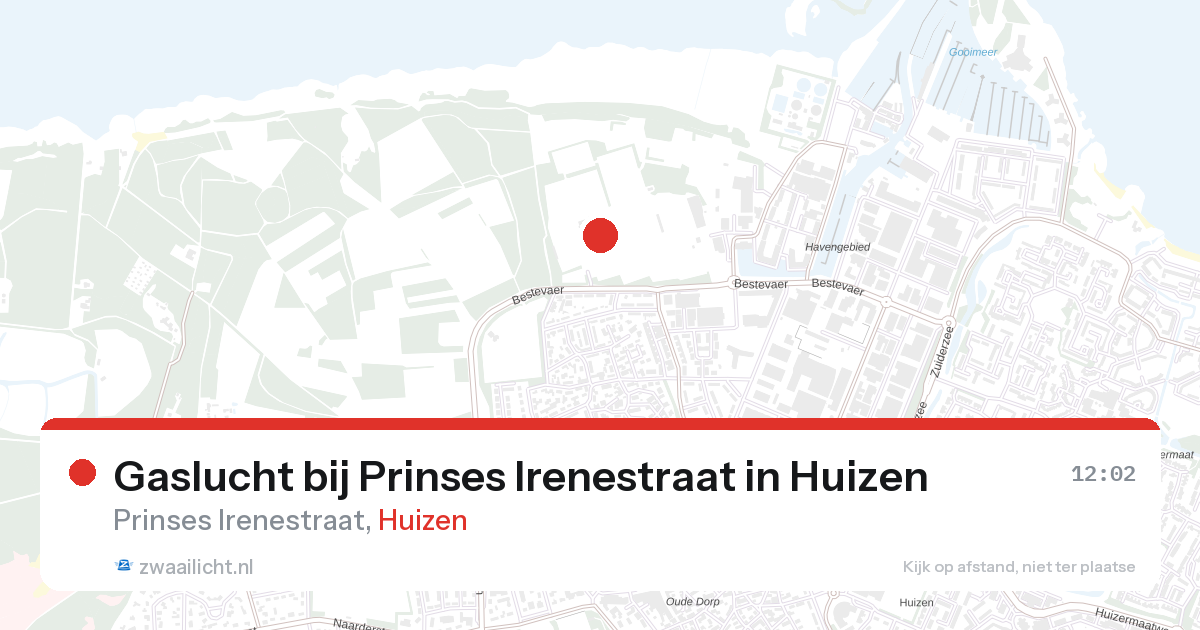 Gaslucht bij Prinses Irenestraat in Huizen — 28 aug 2026