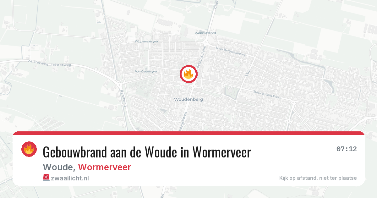 Gebouwbrand aan de Woude in Wormerveer — 4 mrt 2026