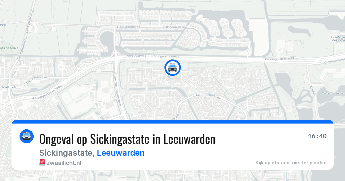 Ongeval op Sickingastate in Leeuwarden — 4 aug 2026