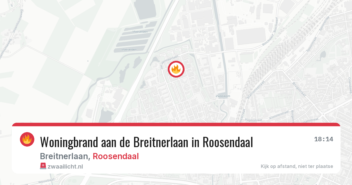Woningbrand aan de Breitnerlaan in Roosendaal — 17 jun 2026