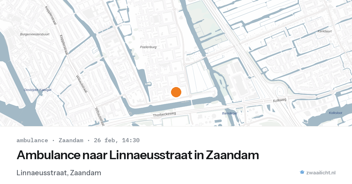 Ambulance naar Linnaeusstraat in Zaandam — 26 feb 2026