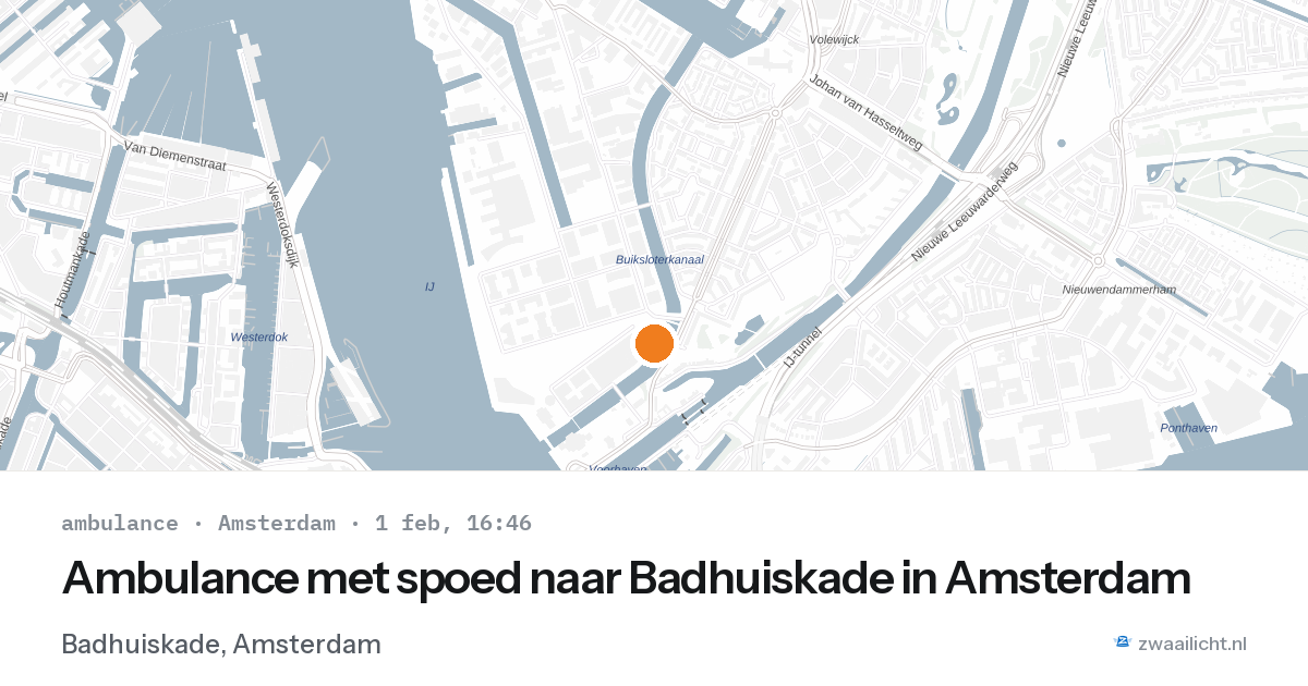 Ambulance met spoed naar Badhuiskade in Amsterdam — 1 feb 2026