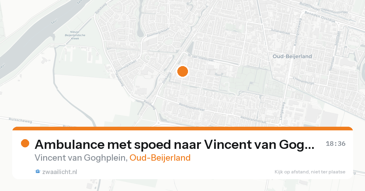 Ambulance met spoed naar Vincent van Goghplein in Oud-Beijerland — 22 mrt 2026