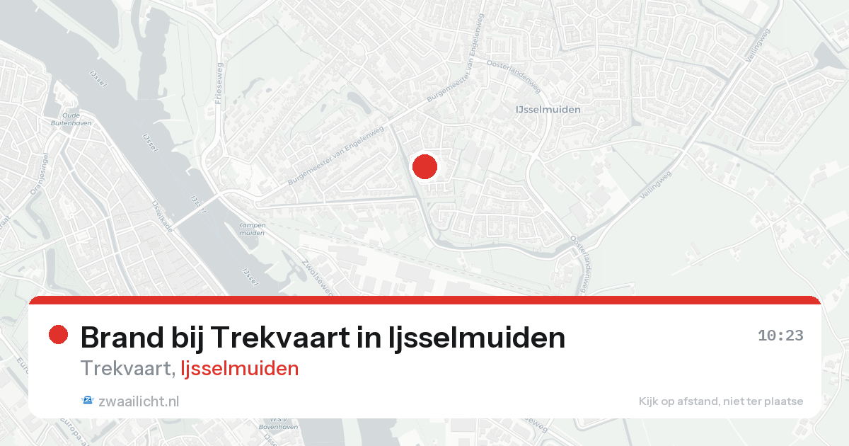Brand bij Trekvaart in Ijsselmuiden — 23 aug 2026