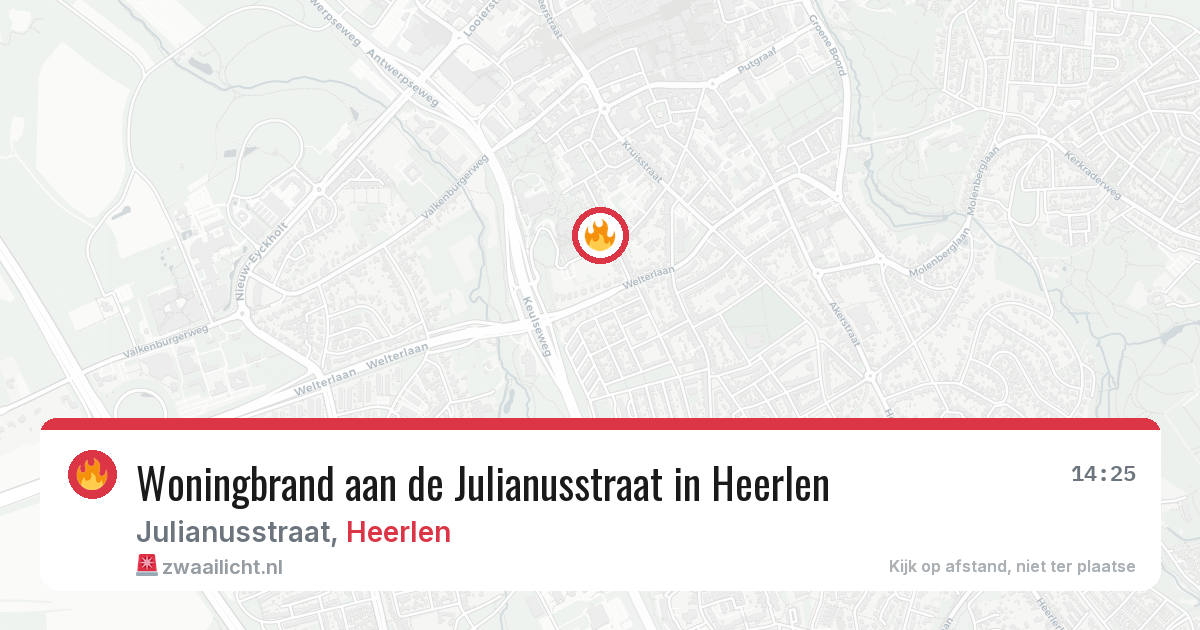 Woningbrand aan de Julianusstraat in Heerlen — 24 mrt 2026