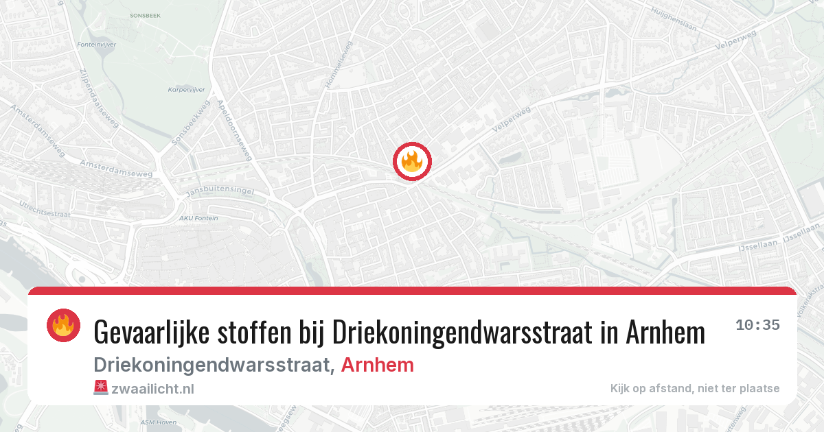 Gevaarlijke stoffen bij Driekoningendwarsstraat in Arnhem — 13 aug 2026