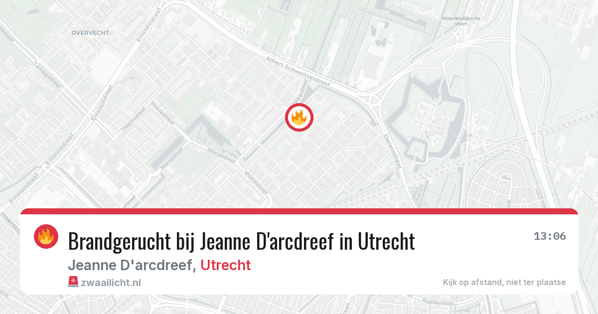 Brandgerucht bij Jeanne D'arcdreef in Utrecht — 29 apr 2026