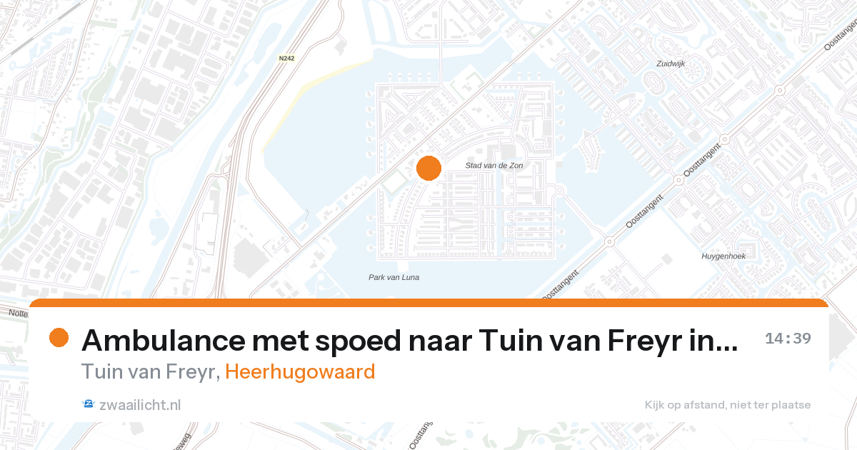 Ambulance met spoed naar Tuin van Freyr in Heerhugowaard — 14 jul 2026
