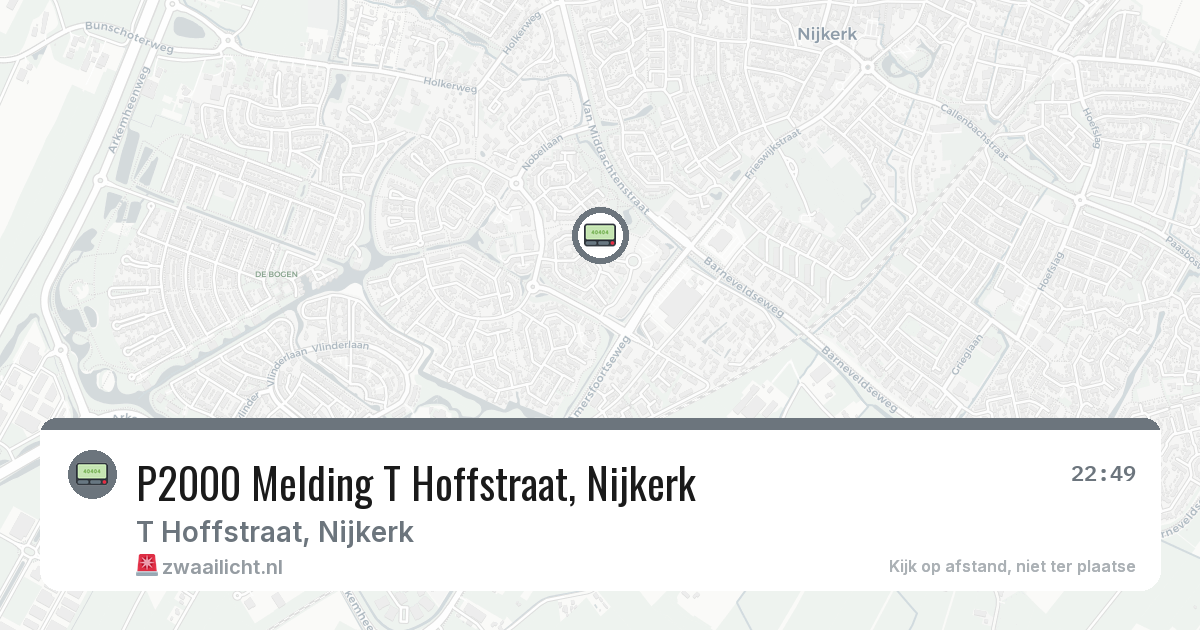 P2000 Melding T Hoffstraat, Nijkerk — 3 aug 2026