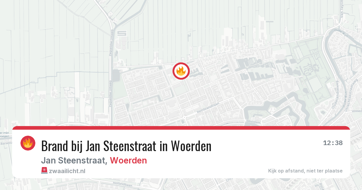 Brand bij Jan Steenstraat in Woerden — 26 jun 2026