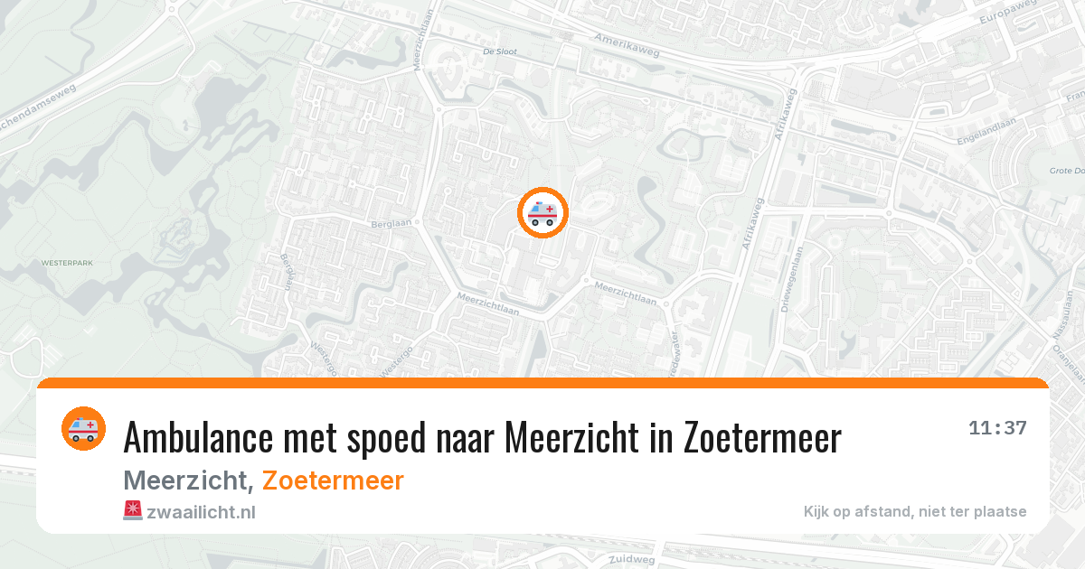 Ambulance met spoed naar Meerzicht in Zoetermeer — 23 apr 2026