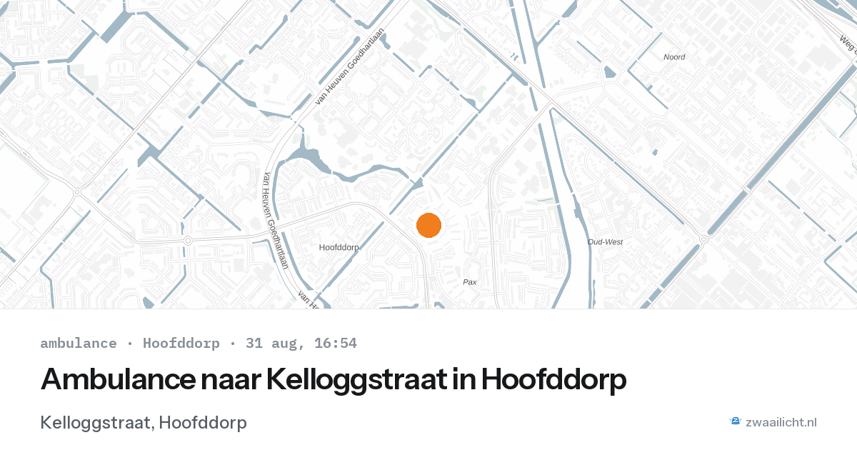 Ambulance naar Kelloggstraat in Hoofddorp — 31 aug 2026