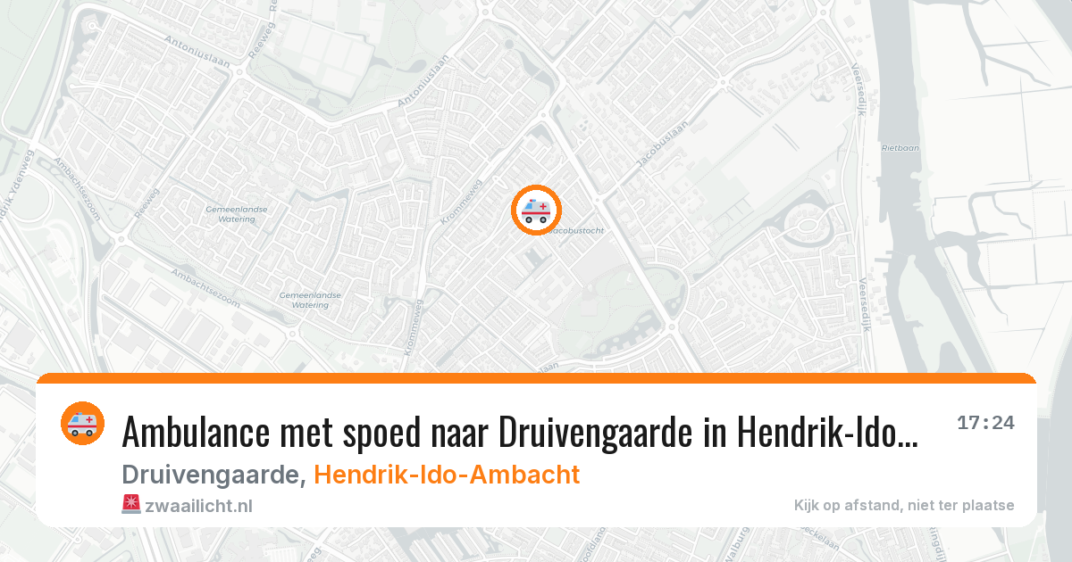 Ambulance met spoed naar Druivengaarde in Hendrik-Ido-Ambacht — 12 aug 2026