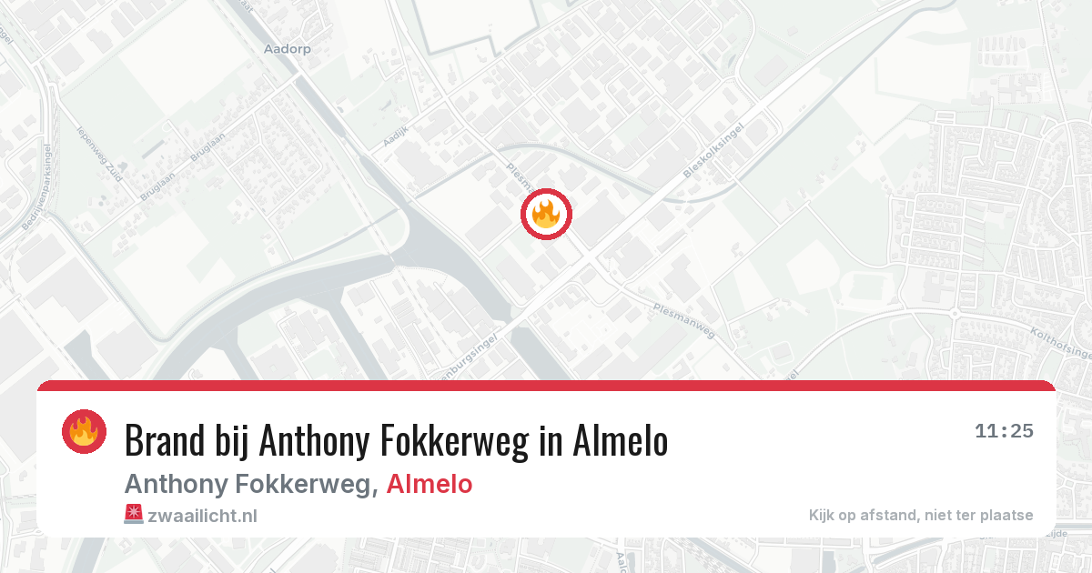 Brand bij Anthony Fokkerweg in Almelo — 23 jun 2026