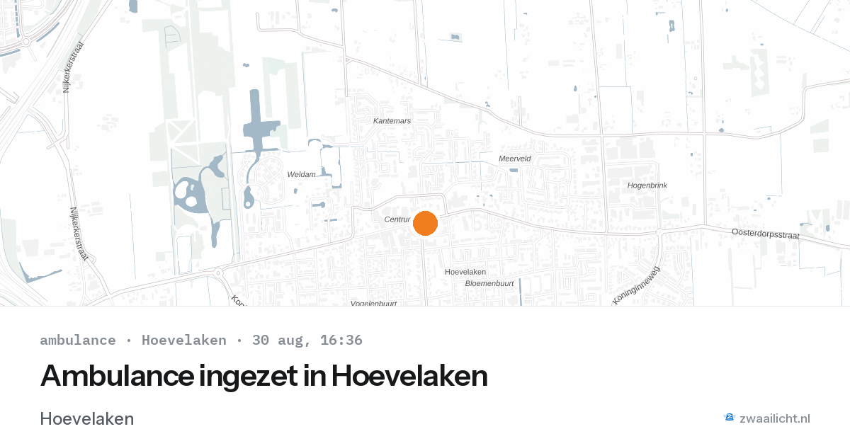 Ambulance ingezet in Hoevelaken — 30 aug 2026