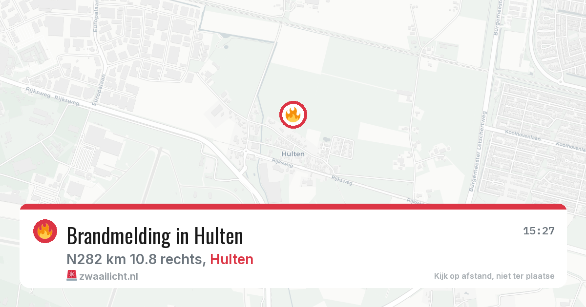 Brandmelding in Hulten — 16 apr 2026