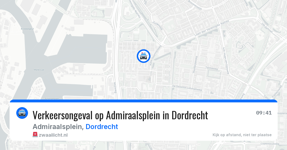 Verkeersongeval op Admiraalsplein in Dordrecht — 22 jun 2026