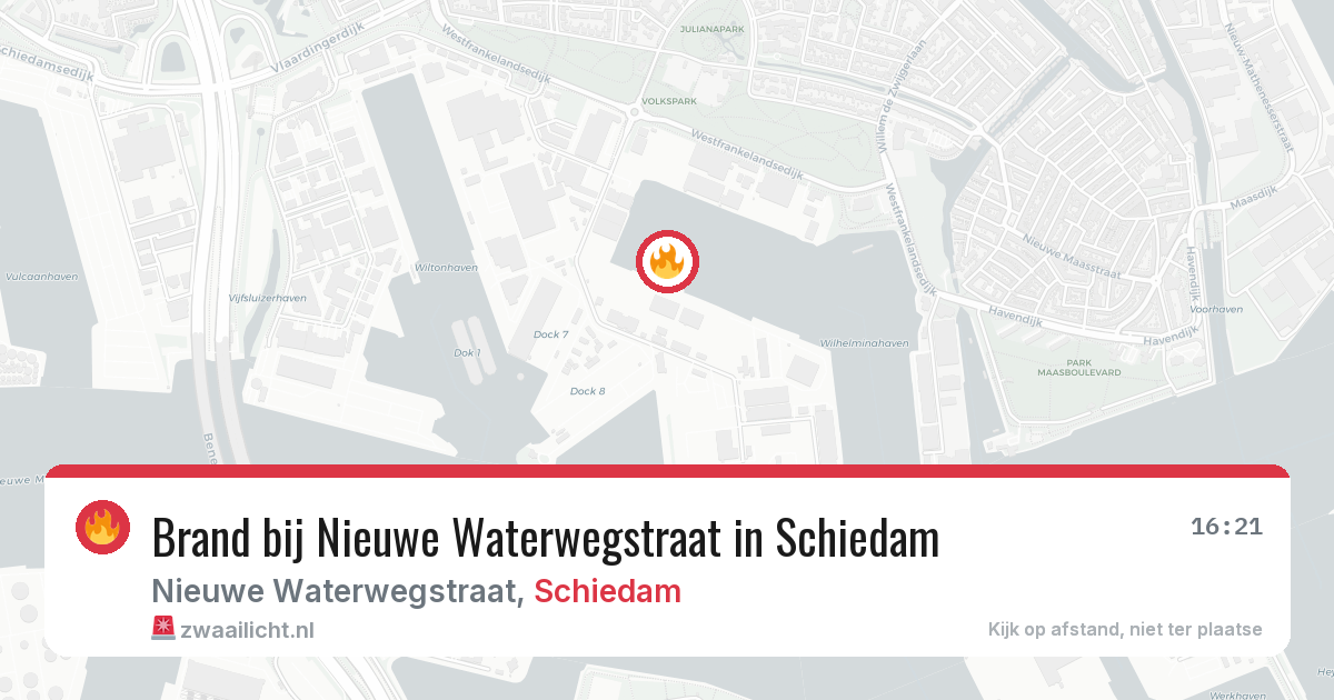 Brand bij Nieuwe Waterwegstraat in Schiedam — 22 mei 2026