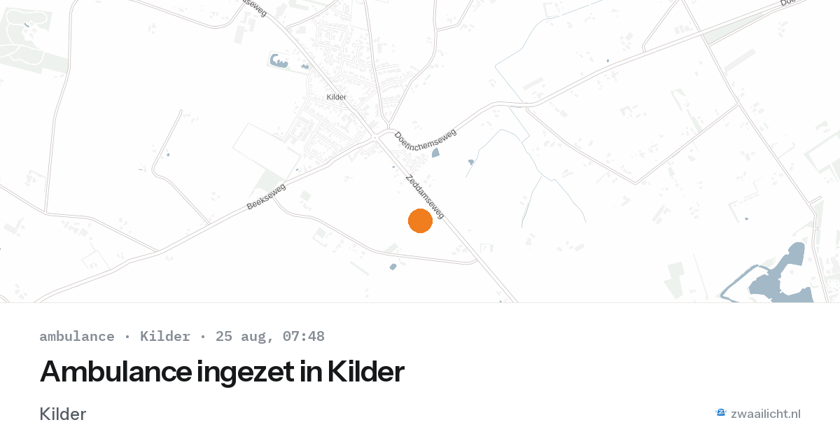 Ambulance ingezet in Kilder — 25 aug 2026