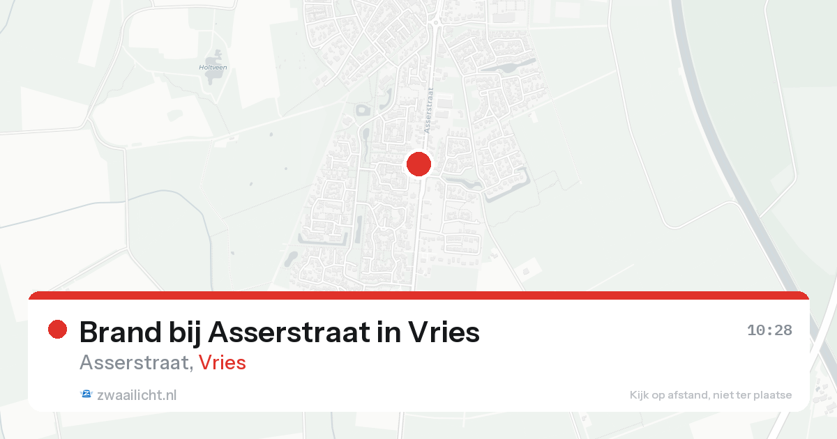 Brand bij Asserstraat in Vries — 14 aug 2026