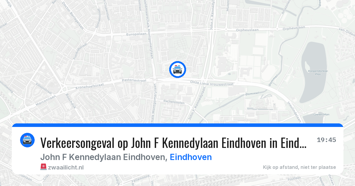 Verkeersongeval op John F Kennedylaan Eindhoven in Eindhoven — 9 mrt 2026