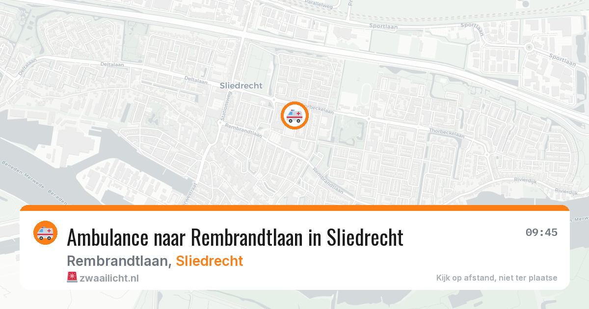 Ambulance naar Rembrandtlaan in Sliedrecht — 13 aug 2026