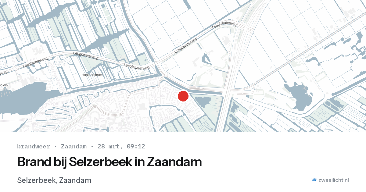 Brand bij Selzerbeek in Zaandam — 28 mrt 2026