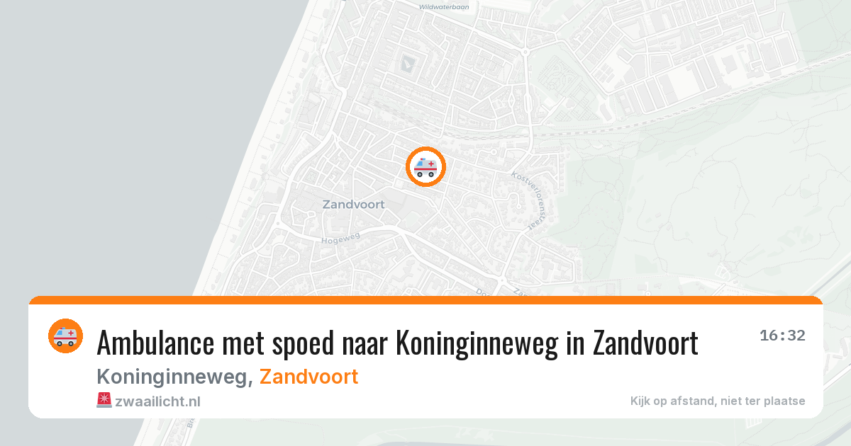 Ambulance met spoed naar Koninginneweg in Zandvoort — 20 jul 2026