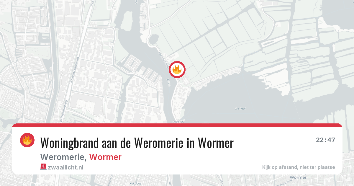 Woningbrand aan de Weromerie in Wormer — 23 apr 2026