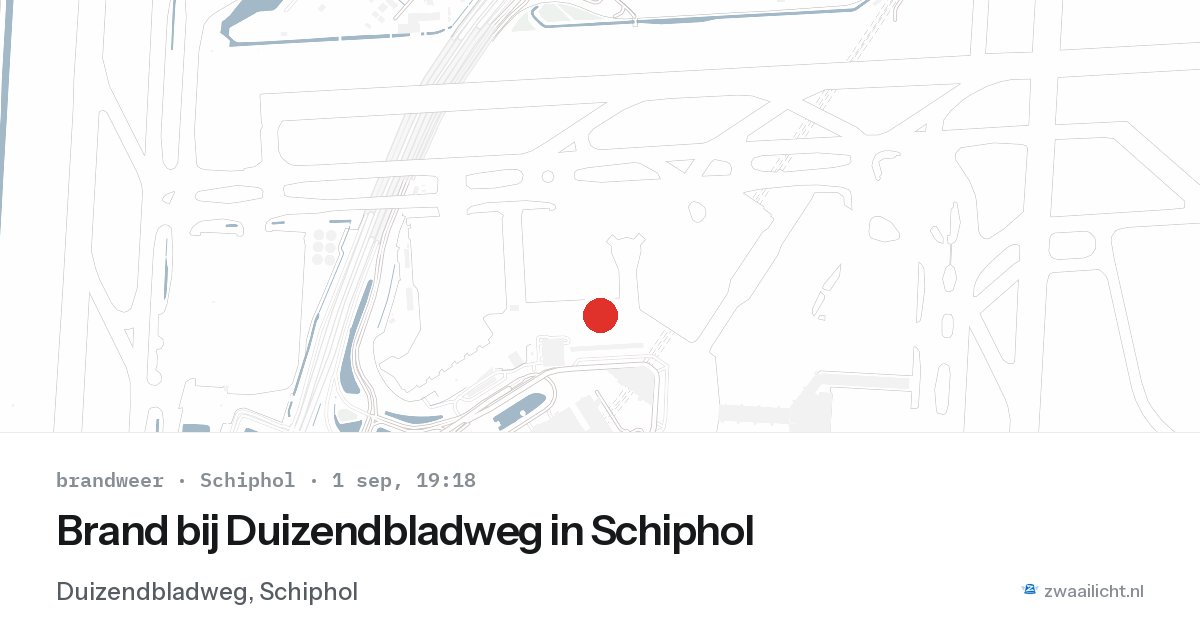Brand bij Duizendbladweg in Schiphol — 1 sep 2026