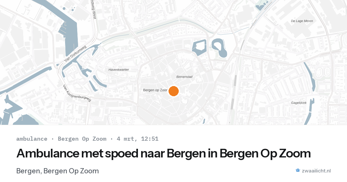Ambulance met spoed naar Bergen in Bergen Op Zoom — 4 mrt 2026