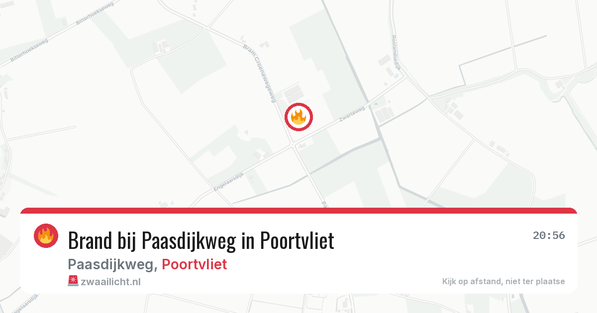 Brand bij Paasdijkweg in Poortvliet — 22 apr 2026