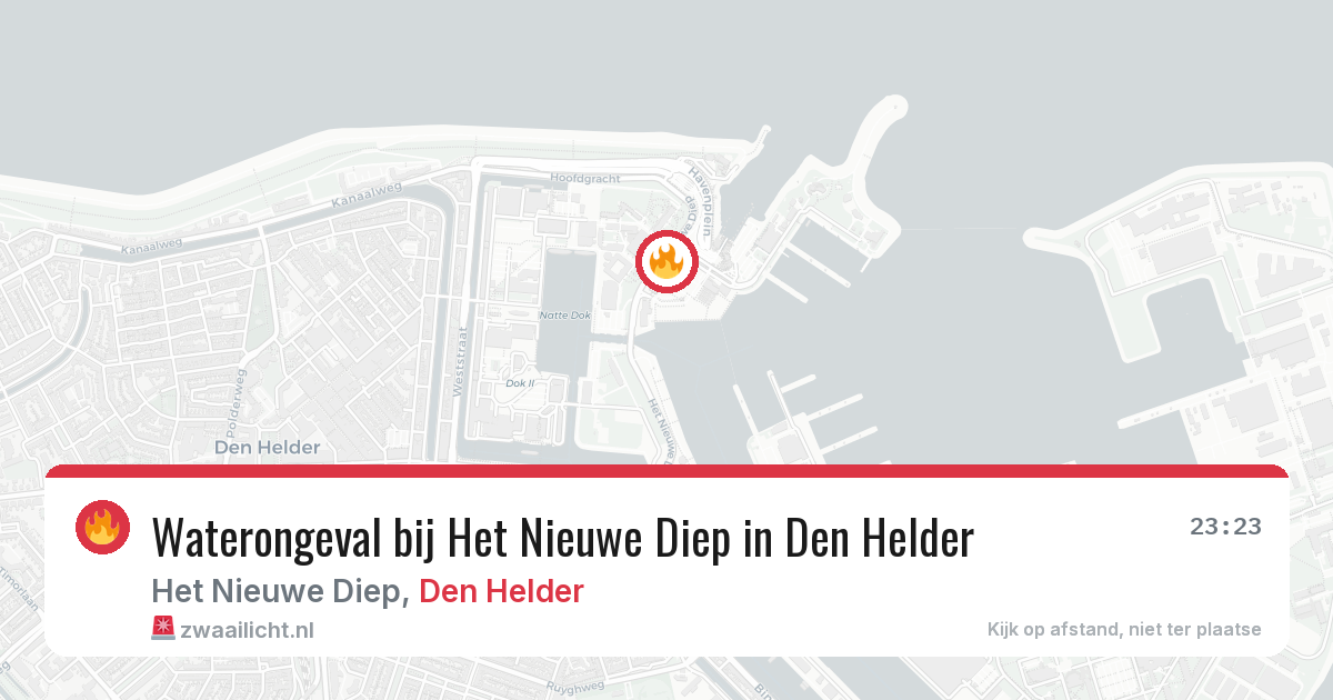 Waterongeval bij Het Nieuwe Diep in Den Helder — 23 feb 2026