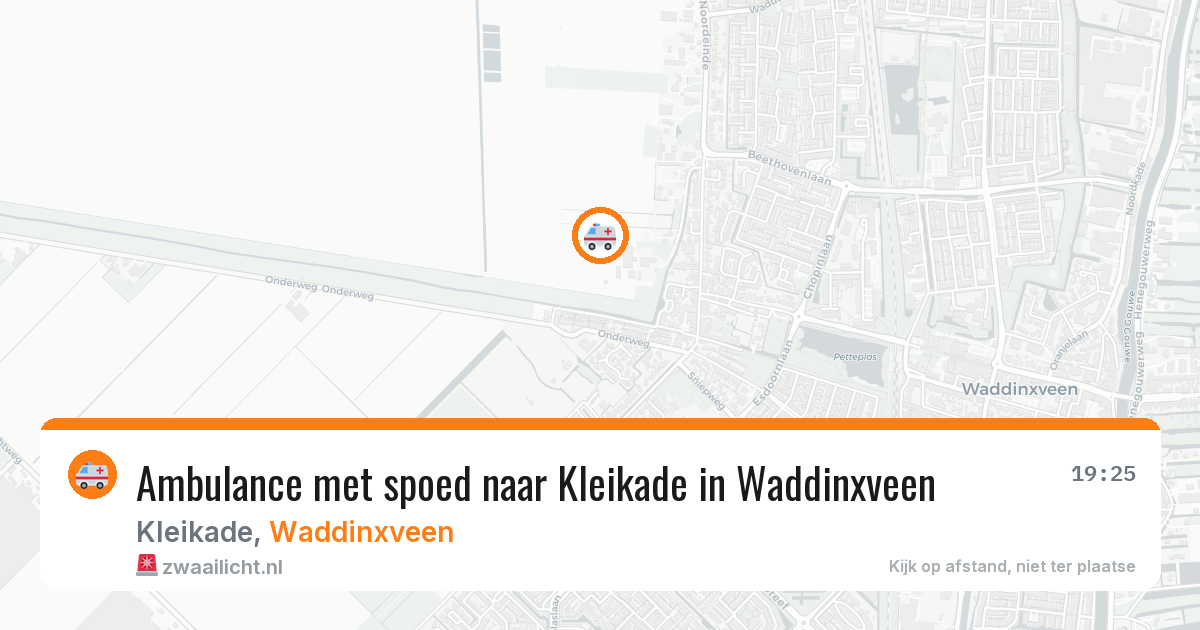 Ambulance met spoed naar Kleikade in Waddinxveen — 3 aug 2026