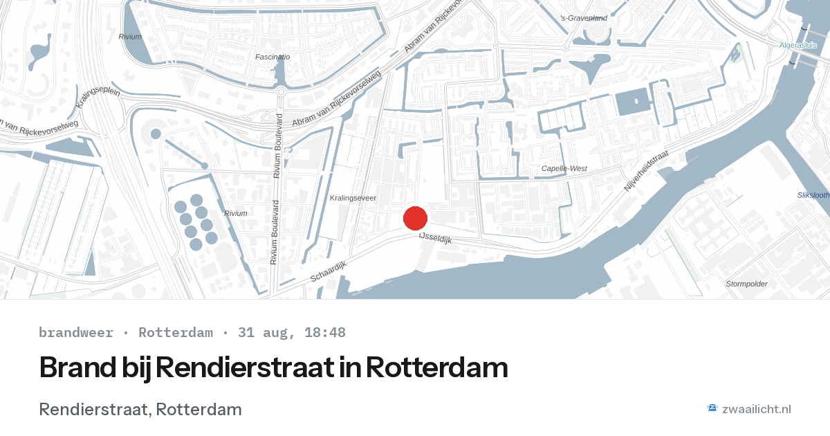 Brand bij Rendierstraat in Rotterdam — 31 aug 2026