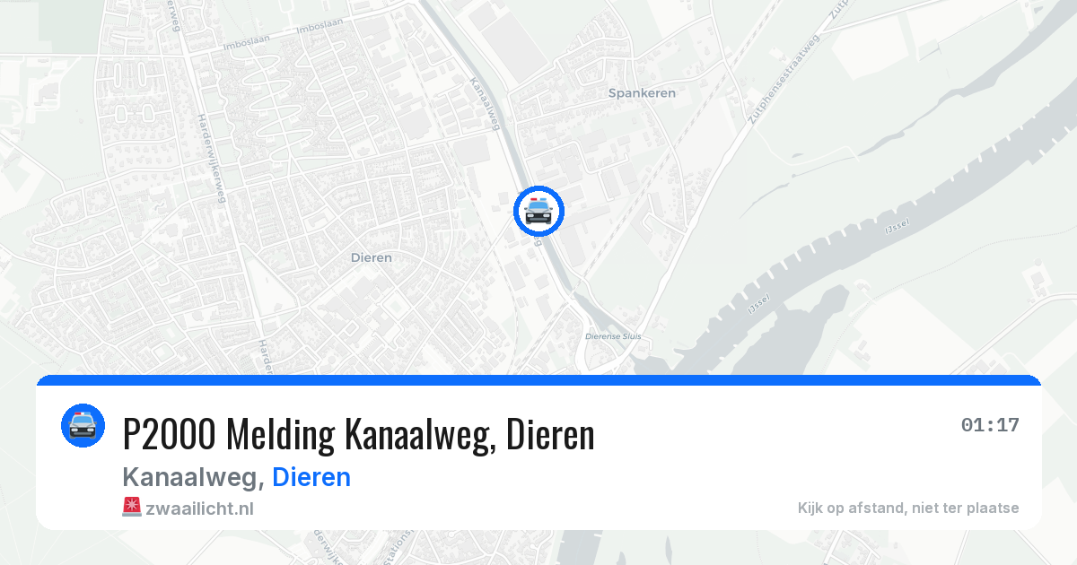 P2000 Melding Kanaalweg, Dieren — 4 mei 2026