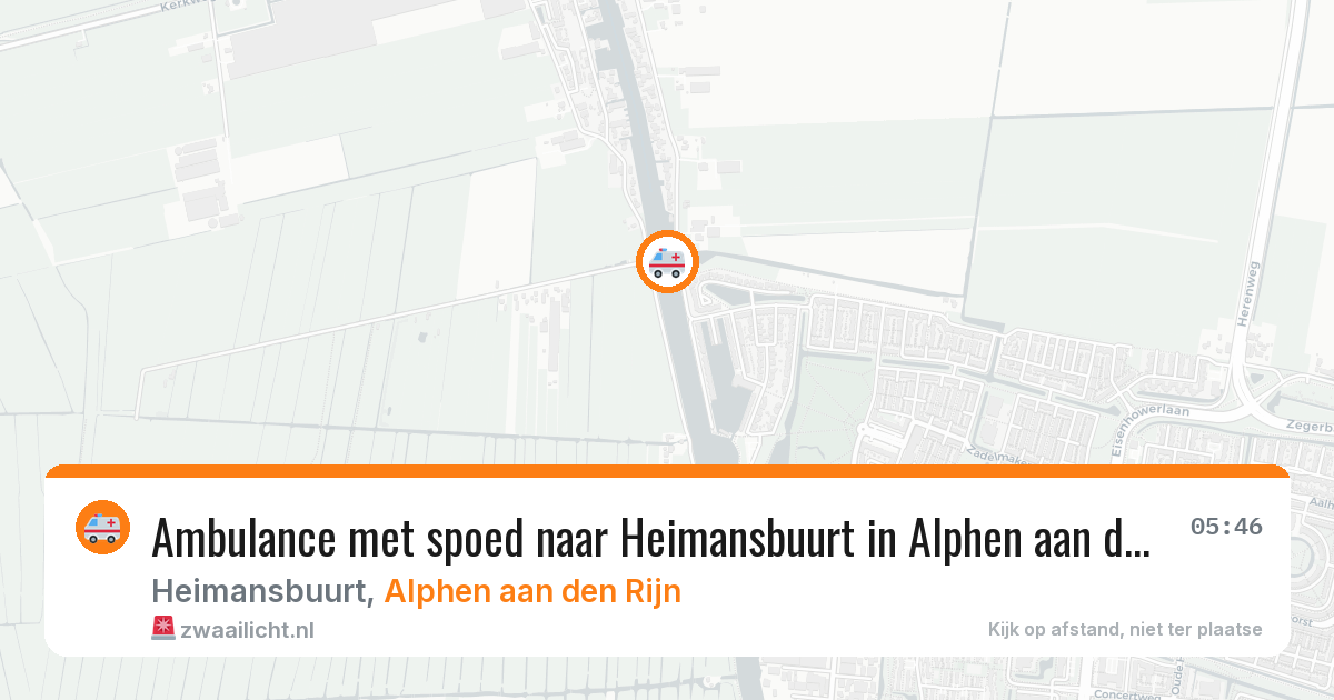 Ambulance met spoed naar Heimansbuurt in Alphen aan den Rijn — 1 aug 2026