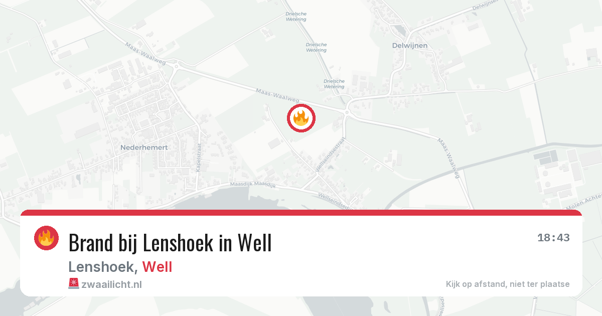 Brand bij Lenshoek in Well — 8 aug 2026