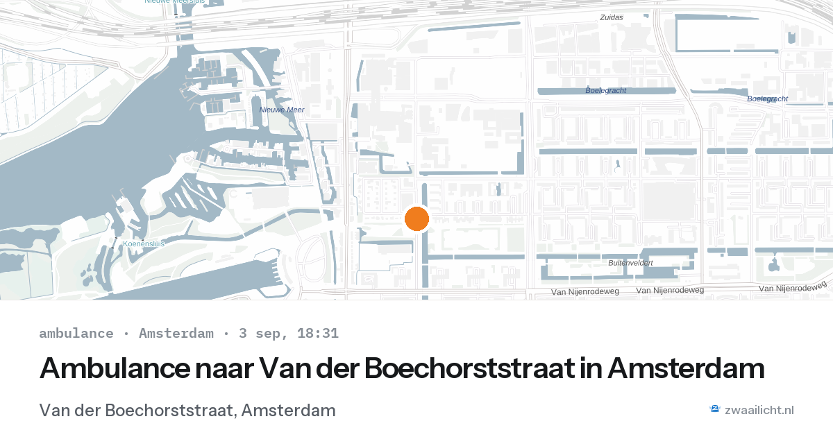 Ambulance naar Van der Boechorststraat in Amsterdam — 3 sep 2026