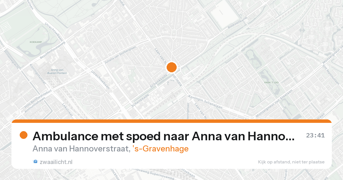 Ambulance met spoed naar Anna van Hannoverstraat in 's-Gravenhage — 22 aug 2026