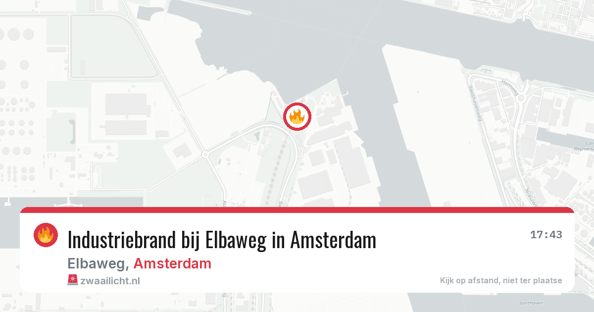 Industriebrand bij Elbaweg in Amsterdam — 26 jun 2026