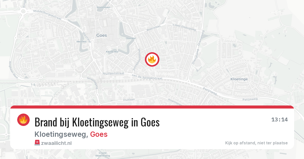 Brand bij Kloetingseweg in Goes — 8 aug 2026